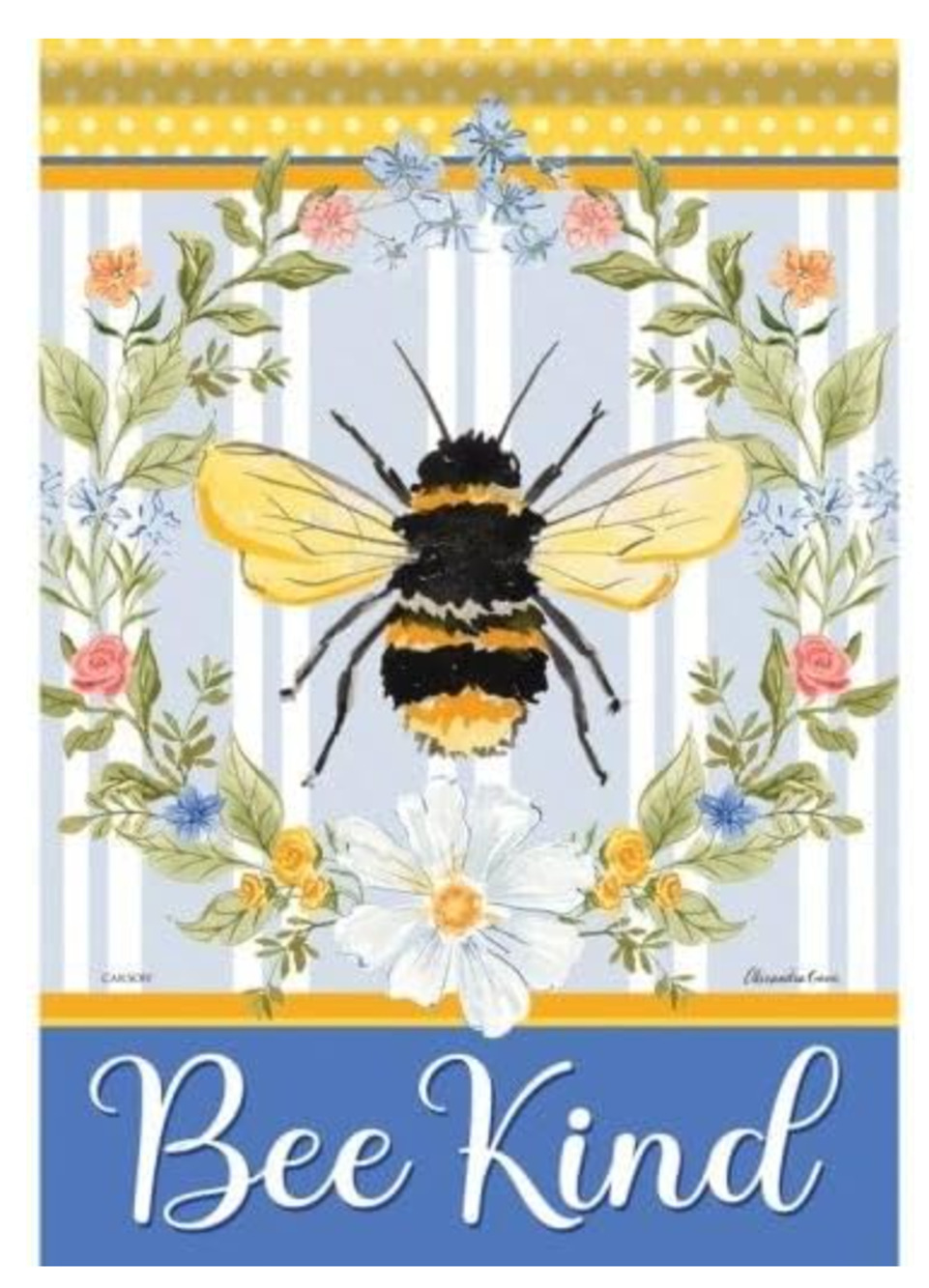 Carson - Bee Kind Wreath Dura Soft™ Garden Flag - 12.5" x 18" 50985
